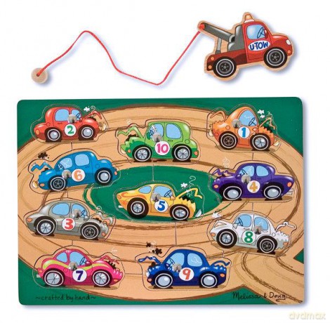 MELISSA Magnetyczna drewniana gra Tow Truck [PUZZLE]