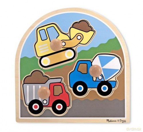 MELISSA Puzzle drewniane - Pojazdy budowlane [PUZZLE]