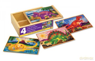 MELISSA Puzzle drewniane Dinozaury 4wz [PUZZLE]