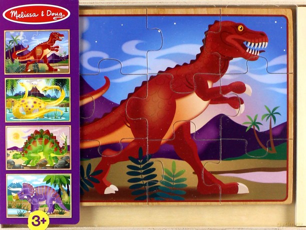 MELISSA Puzzle drewniane Dinozaury 4wz [PUZZLE]