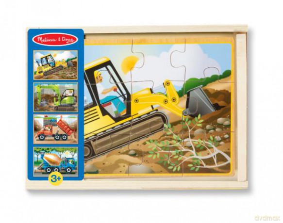 MELISSA Puzzle drewniane Pojazdy z budowy 4wz [PUZZLE]