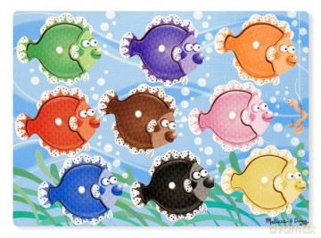 MELISSA Puzzle drewniane z uchwytami Rybki [PUZZLE]
