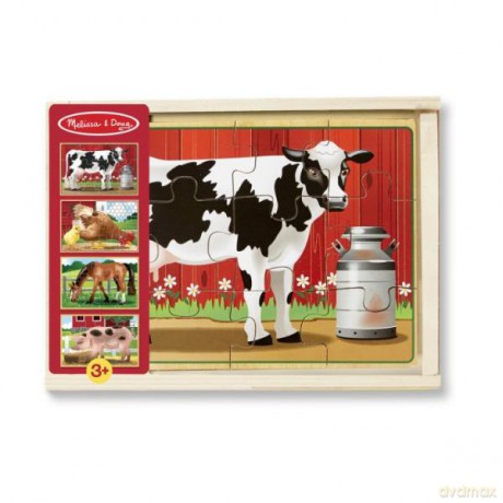 MELISSA Puzzle drewniane Zwierzęta z farmy 4wz [PUZZLE]
