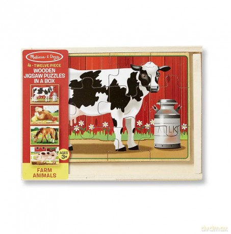 MELISSA Puzzle drewniane Zwierzęta z farmy 4wz [PUZZLE]