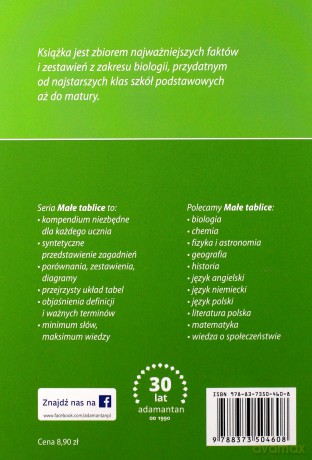 Biologia małe tablice [KSIĄŻKA]