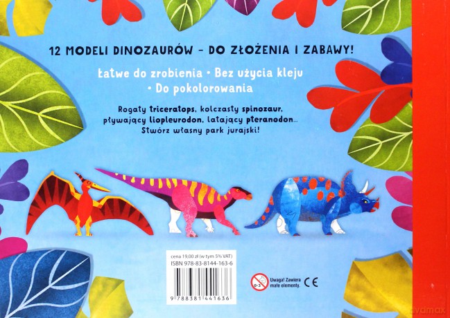 Dinozaury. Modele 3D do kolorowania [KSIĄŻKA]