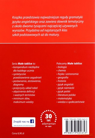 Język angielski małe tablice [KSIĄŻKA]
