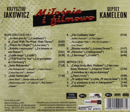 Jakowicz Krzysztof i Septet Kameleon: Miłośnie i Filmowo [2CD]