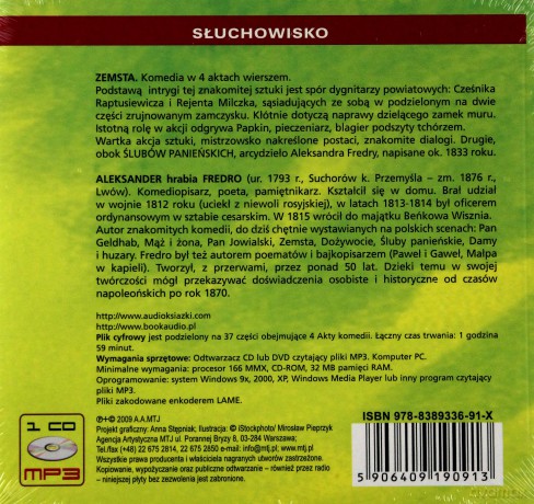 Zemsta - Aleksander Fredro [AUDIOBOOK] [CD]
