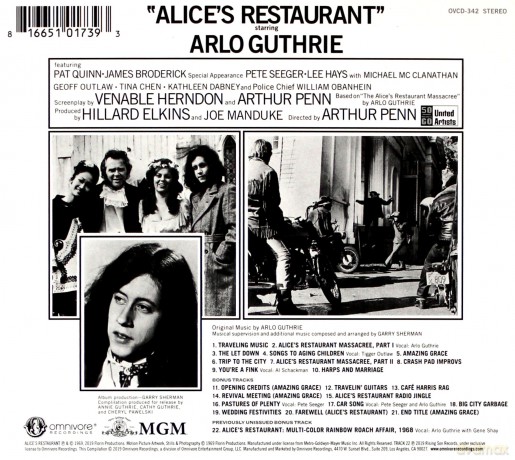 Alice's Restaurant soundtrack (Restauracja Alicji) (Arlo Guthrie) [CD]