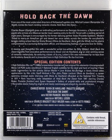 Hold Back The Dawn (Złote wrota) [Blu-Ray]