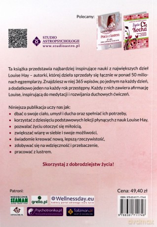 Codziennie kochaj siebie dzięki przesłaniom Louise Hay. 365 życiowych mądrości - Louise Hay [KSIĄŻKA]