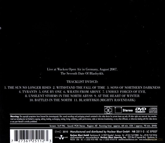 Immortal: The Seventh Day Of Blashyrkh [CD]+[DVD]