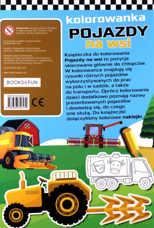 Pojazdy na wsi plus naklejki kolorowanka [KSIĄŻKA]