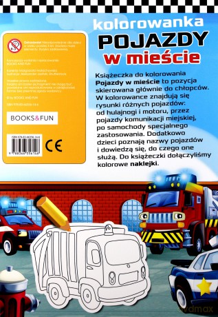 Pojazdy w mieście plus naklejki kolorowanka [KSIĄŻKA]