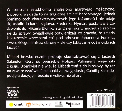Ta, która musi umrzeć. Millennium (Tom 6) - David Lagercrantz [AUDIOBOOK]