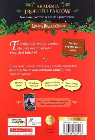 Wojownicy ninja i samurajowie. Akademia tropicieli faktów. Magiczny domek na drzewie - Mary Pope Osborne, Will Osborne [KSIĄŻKA]