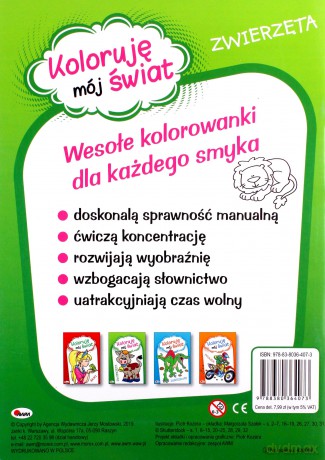 Zwierzęta. Koloruję mój świat - Piotr Kozera, Małgorzata Szałek [KSIĄŻKA]