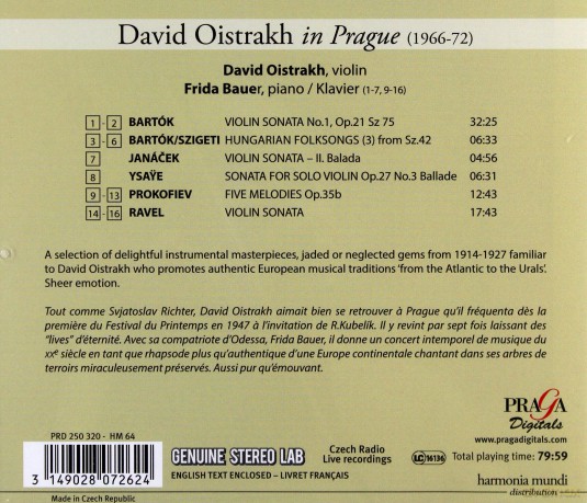 Janacek: David Oistrakh In Prague [CD]