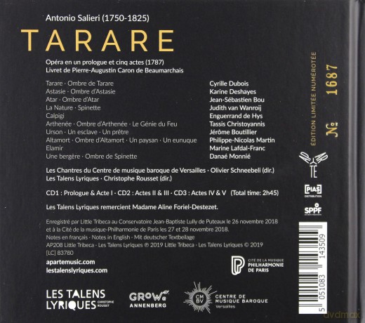 Salieri: Les Tarare Rousset [3CD]