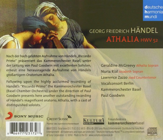 Paul Goodwin: Händel: Athalia [2CD]