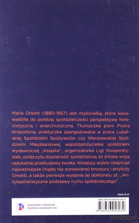Kooperatyzm, anarchizm, feminizm. Wybór pism - Maria Orsetti [KSIĄŻKA]