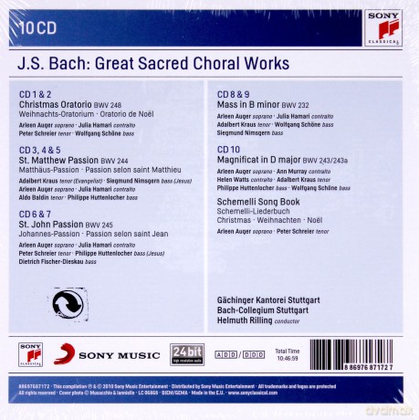 Helmuth Rilling: Bach: Sacred Choral Works [BOX] [10CD]