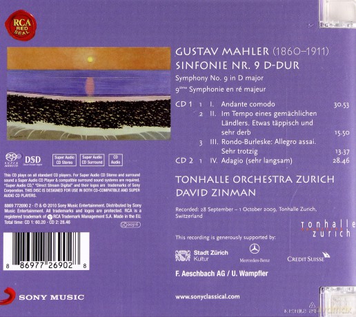 David Zinman: Mahler: Symphony No. 9 [2SACD]
