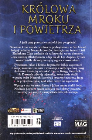 Mroczne intrygi (Tom 3) Królowa Mroku i Powietrza - Cassandra Clare [KSIĄŻKA]