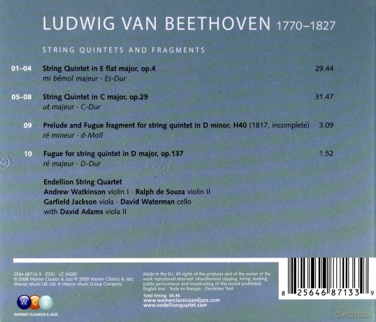 Endellion String Quartet: Beethoven: Complete String Quintets [CD]