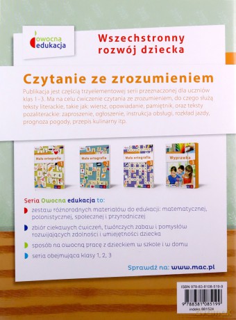Owocna edukacja Szkoła podstawowa 3 Czytanie ze zrozumieniem - Balbina Piechocińska [KSIĄŻKA]