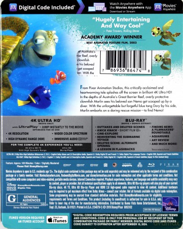 Finding Nemo (Gdzie jest Nemo?) (Disney) [Blu-Ray 4K]+[Blu-Ray]