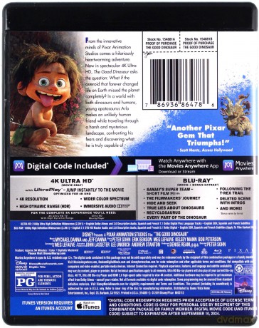 The Good Dinosaur (Dobry Dinozaur) (Disney) [Blu-Ray 4K]+[Blu-Ray]