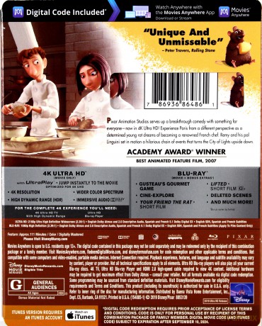 Ratatouille (Ratatuj) (Disney) [Blu-Ray 4K]+[Blu-Ray]