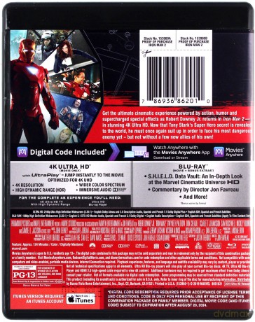 Iron Man 2 [Blu-Ray 4K]+[Blu-Ray]