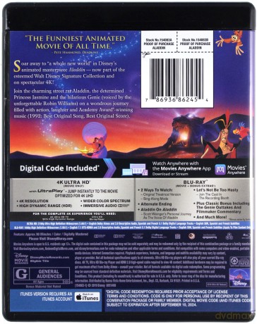 Aladdin (Aladyn) (Disney) [Blu-Ray 4K]+[Blu-Ray]