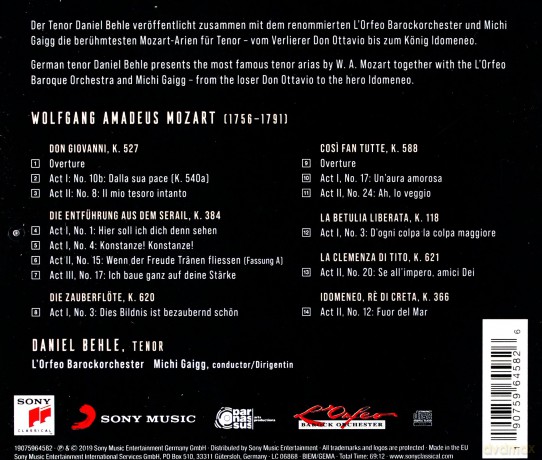 Daniel Behle: MoZart [CD]