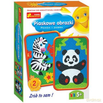 Piaskowe obrazki. Panda i zebra