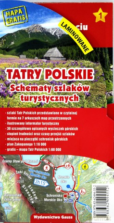 Tatry Polskie Schematy szlaków turystycznych laminowane
