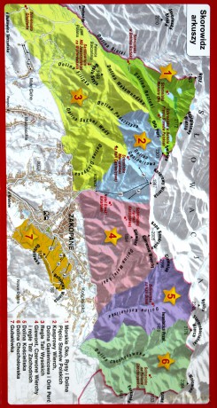 Tatry Polskie Schematy szlaków turystycznych laminowane