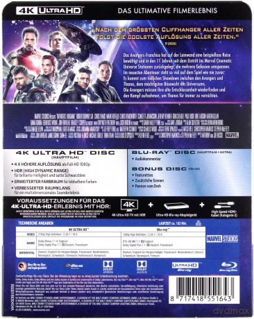 Avengers: Endgame (Avengers: Koniec gry) [Blu-Ray 4K]+[Blu-Ray]