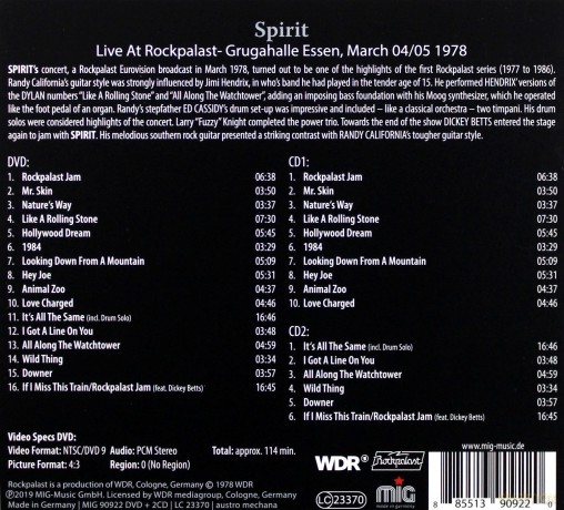Spirit: Live At Rockpalast [2CD]+[DVD]