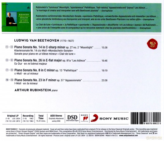 Arthur Rubinstein: Beethoven: Sonatas [CD]
