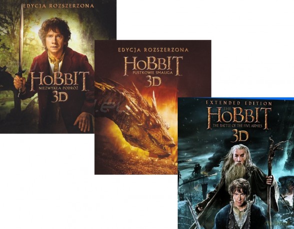 Hobbit: Trylogia Wydanie Rozszerzone 3D Pakiet [6xBlu-Ray 3D]+[9xBlu-Ray]