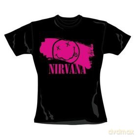 Nirvana: Stripey Pink, Black, Womens, (L) [T-Shirt]