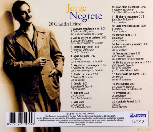 Jorge Negrete: 20 Grandes Exitos [CD]