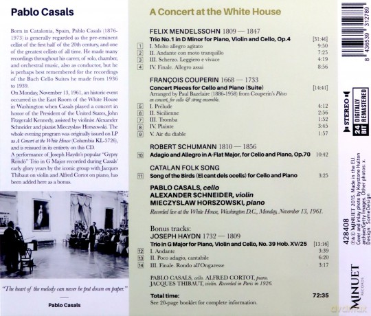 Pablo Casals: A Concert at the White House With Schneider and Horszowski [CD]