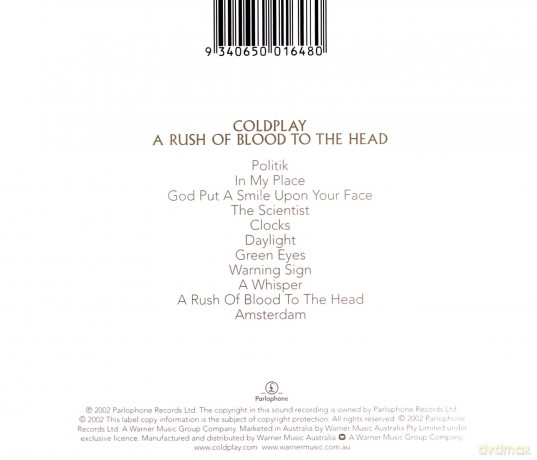 Coldplay: A Rush of Blood to the Head [CD]