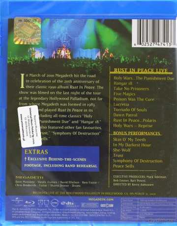 Megadeth: Rust In Peace Live [Blu-Ray]