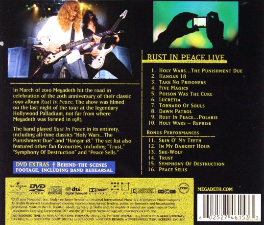 Megadeth: Rust In Peace Live [DVD]+[CD]
